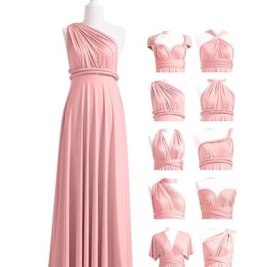 Elegant Pink Convertible Maxi Dress